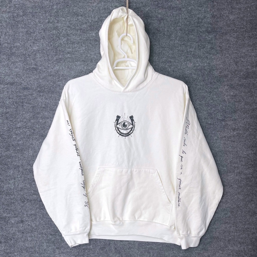 Bad Bunny‎ Hoodie Large Most Wanted Tour 2024 White Made USA Pullover Concert